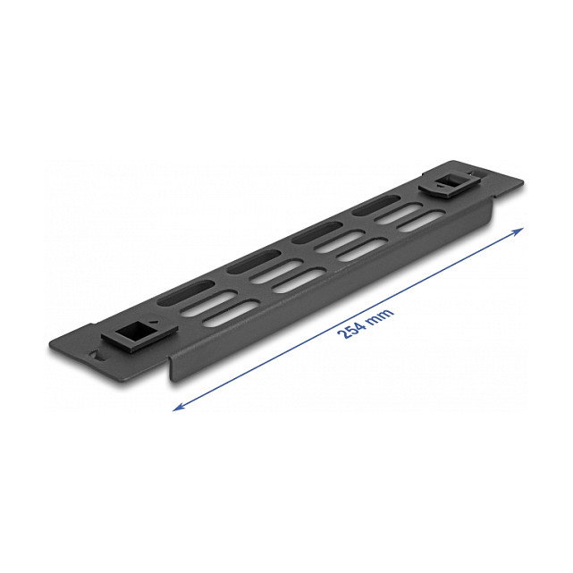 DeLOCK Panel de Gabinete de Red 10" 1U Negro con Ranuras de Ventilación, Montaje sin Herramientas, Metal, Referencia 2U