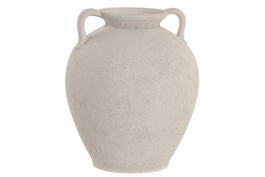 DKD Home Decor Jarrón de Terracota con Asas en Color Crudo