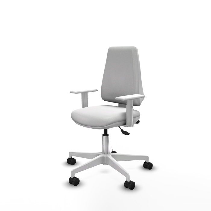 PIQUERAS Y CRESPO Silla de oficina Elche con mecanismo Asincro, Tela Blanca