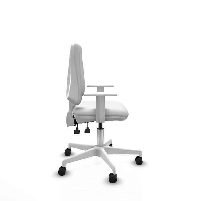 PIQUERAS Y CRESPO Silla de oficina Elche con mecanismo Asincro, Tela Blanca