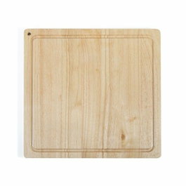 Livoo Tabla de cortar MES141 de madera de caucho XXL 46 x 46 cm con ranura integrada