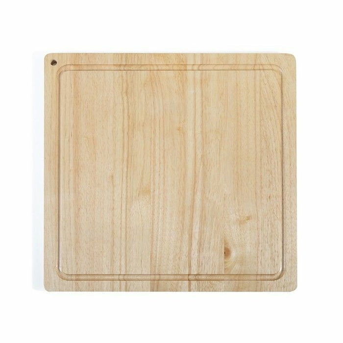 Livoo Tabla de cortar MES141 de madera de caucho XXL 46 x 46 cm con ranura integrada Livoo Tabla de cortar MES141 de madera de caucho XXL 46 x 46 cm con ranura integrada