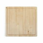 Livoo Tabla de cortar MES141 de madera de caucho XXL 46 x 46 cm con ranura integrada