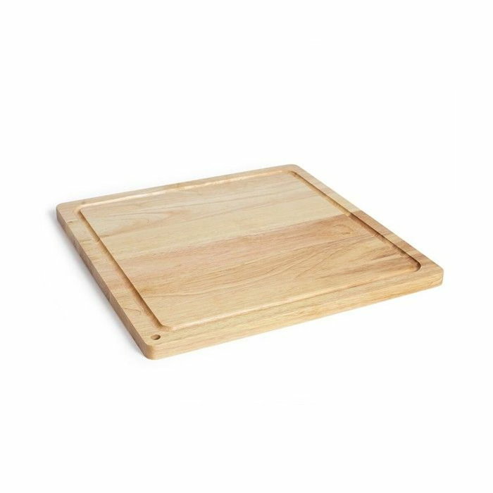 Livoo Tabla de cortar MES141 de madera de caucho XXL 46 x 46 cm con ranura integrada Livoo Tabla de cortar MES141 de madera de caucho XXL 46 x 46 cm con ranura integrada