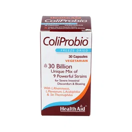HEALTH AID Coliprobio 30 Cápsulas - Complemento Alimenticio para la Flora Intestinal con Probióticos y FOS