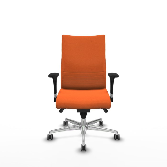 PIQUERAS Y CRESPO Silla Albacete Confidente Naranja con Mecanismo Sincro y Base de Aluminio PIQUERAS Y CRESPO Silla Albacete Confidente Naranja con Mecanismo Sincro y Base de Aluminio