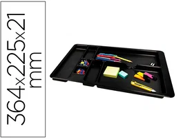 Q-connect Bandeja organizadora de cajones 8 compartimentos Negro
