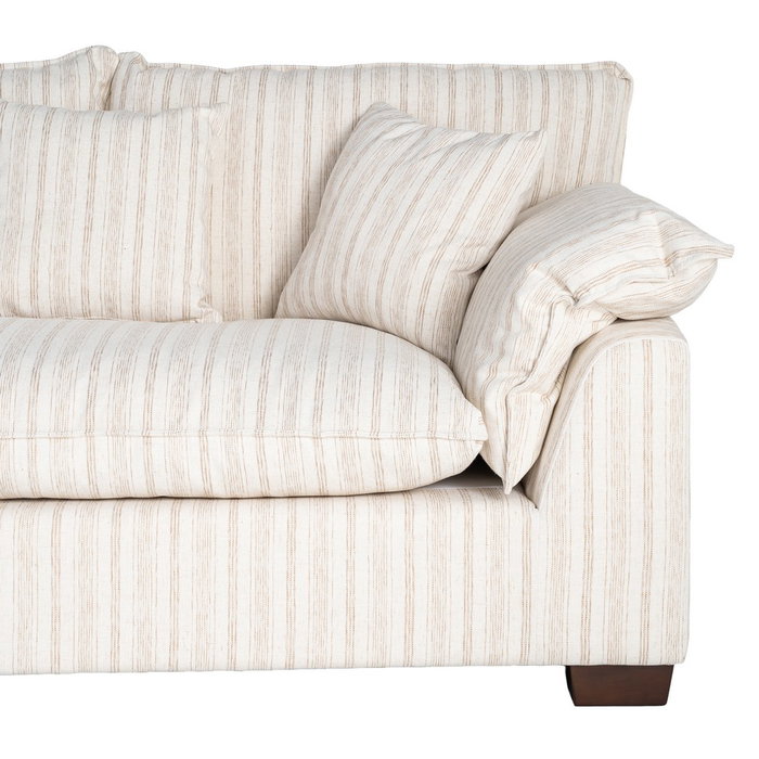 Sofá 2 Plazas Rayas Crema Tejido 178 X 101 X 71 cm