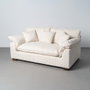 Sofá 2 Plazas Rayas Crema Tejido 178 X 101 X 71 cm