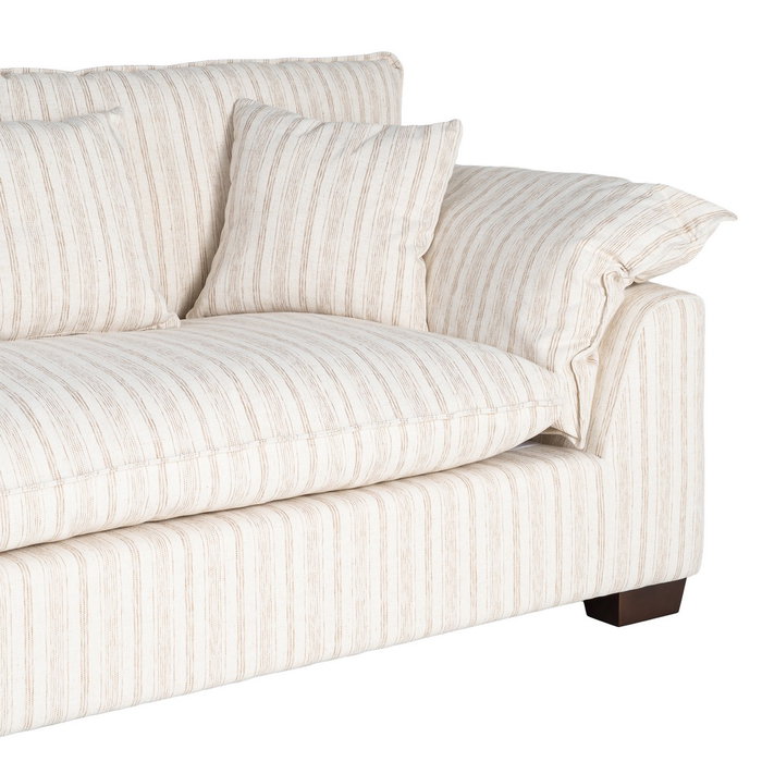 Sofá 2 Plazas Rayas Crema Tejido 178 X 101 X 71 cm