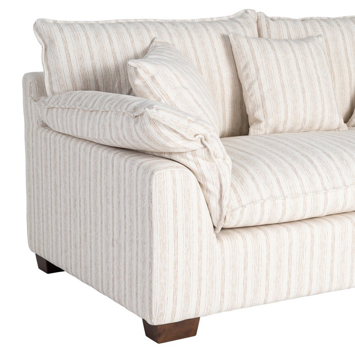 Sofá 2 Plazas Rayas Crema Tejido 178 X 101 X 71 cm
