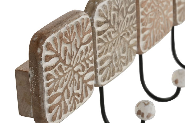 DKD Home Decor Nuipa Perchero de Pared Estilo Indio Blanco Natural Mango y Hierro 2 Unidades 7 x 17 x 41 cm DKD Home Decor Nuipa Perchero de Pared Estilo Indio Blanco Natural Mango y Hierro 2 Unidades 7 x 17 x 41 cm