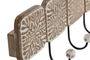 DKD Home Decor Nuipa Perchero de Pared Estilo Indio Blanco Natural Mango y Hierro 2 Unidades 7 x 17 x 41 cm