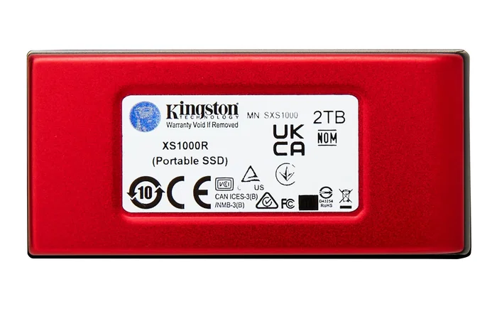 Kingston SSD XS1000 Red 2TB Externo USB-C 3.2 Gen 2 - Unidad de Estado Sólido Externa Portátil hasta 1050 MB/s