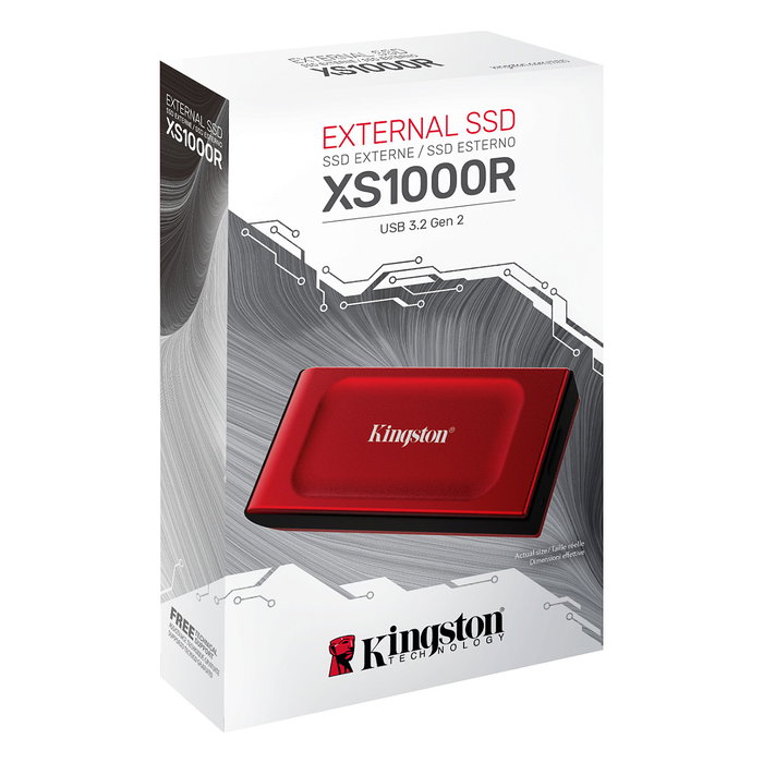 Kingston XS1000 Disco Duro SSD Externo 2TB USB-C 3.2 Gen 2, Color Rojo, Velocidad Lectura 1050 MB/s, Compatible con Windows, Mac, Android, iOS Kingston XS1000 Disco Duro SSD Externo 2TB USB-C 3.2 Gen 2, Color Rojo, Velocidad Lectura 1050 MB/s, Compatible con Windows, Mac, Android, iOS