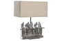 DKD Home Decor Lámpara de Sobremesa de Resina y Metal Plateado y Beige