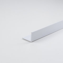 Arcansas Perfil Ángulo en L de PVC Blanco Satinado para Bricolaje - 1000 x 20 x 10 mm