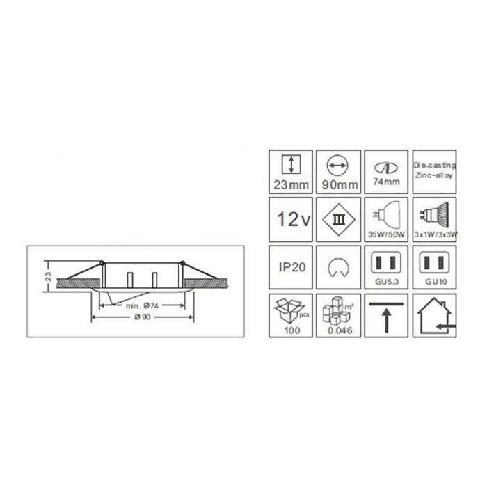 Synergy21 LED Retrofit GU10 / GX5,3 D04-weiß Kit de empotramiento para techo Synergy21 LED Retrofit GU10 / GX5,3 D04-weiß Kit de empotramiento para techo