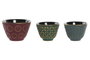 DKD Home Decor Vaso Oriental Verde Granate 8 x 5.5 x 8 cm (6 Unidades) Capacidad 120ml Hierro Colado
