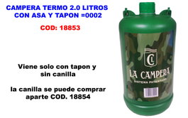 Termo 2.0 L con asa y tapón