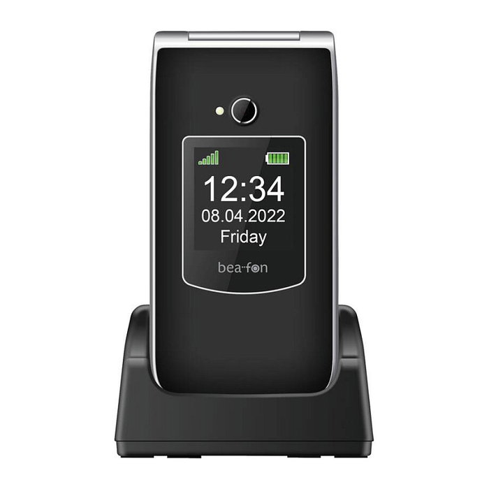 Bea-fon SL605 Telefono movil concha negro resistente al agua IP54, pantalla 2.4" TFT, camara 1.3 MP, radio FM, bateria 1050 mAh, unica SIM, USB-C