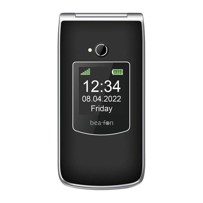 Bea-fon SL605 Telefono movil concha negro resistente al agua IP54, pantalla 2.4" TFT, camara 1.3 MP, radio FM, bateria 1050 mAh, unica SIM, USB-C