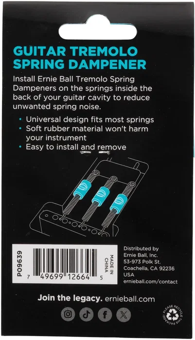 Ernieball Muteador Cuerdas para Trémolo de Guitarra - Reduce Ruido y Sobrertonos