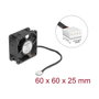 DeLOCK 67295 Ventilador Axial 12 V DC 60 x 60 x 25 mm Negro