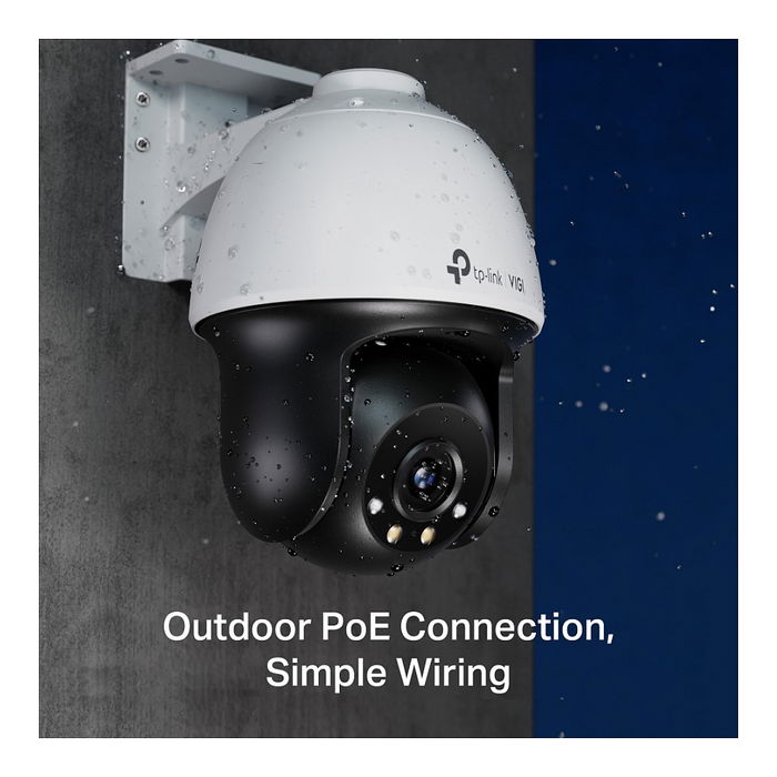 TP-LINK Cámara de Vigilancia Exterior VIGI C540 4MP, Lente 3.6mm, Visión Nocturna en Color, Resistente al Agua IP66, Blanco