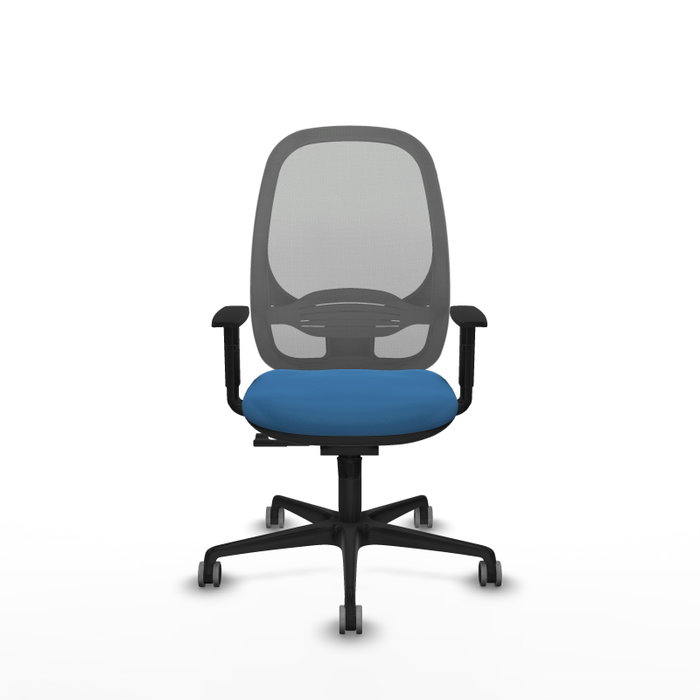 PIQUERAS Y CRESPO Silla de oficina Cilanco con mecanismo Sincro, Azul claro y Gris