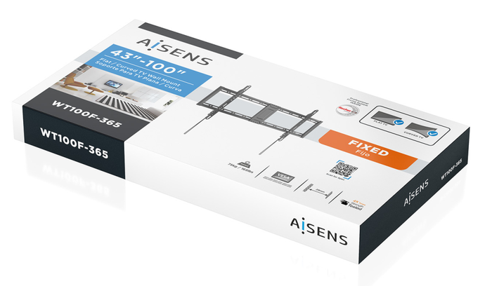 AISENS Soporte Eco Ultra Delgado para Monitor/TV de 43"-100", 75kg, Negro AISENS Soporte Eco Ultra Delgado para Monitor/TV de 43"-100", 75kg, Negro