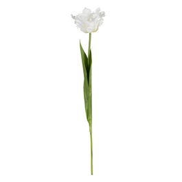 Flor Tulipán Blanco Tejido Decoración 63 cm (Set de 12)