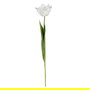 Flor Tulipán Blanco Tejido Decoración 63 cm (Set de 12)