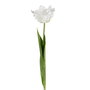 Flor Tulipán Blanco Tejido Decoración 63 cm (Set de 12)