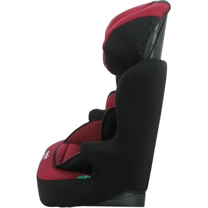 Silla de coche con cinturón NANIA RACE I 76-140 cm R129  de 3 a 10 años  Reposacabezas regulable  Base reclinable  Rojo  Fabricación francesa