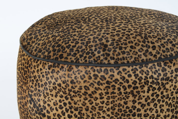 DKD Home Decor Reposapiés de Piel Leopardo Marrón y Negro DKD Home Decor Reposapiés de Piel Leopardo Marrón y Negro