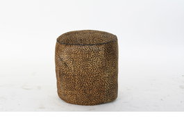 DKD Home Decor Reposapiés de Piel Leopardo Marrón y Negro