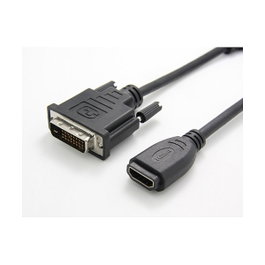 VALUE HDMI a DVI-D Adapterkabel Adaptador de Cable, Negro, HDMI Macho a DVI-D Hembra, 0.15 mm, Longitud de Cable No Especificada, Para Conexión de Pantalla y Monitor