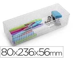 Plasticforte Organizador de Sobremesa N 3 Transparente Plástico 80x236x56 mm