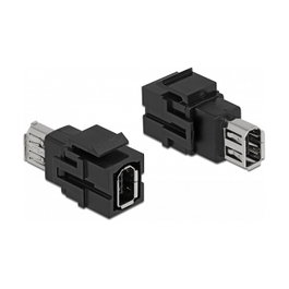 DeLOCK Módulo Keystone FireWire 6 pin hembra a 6 pin hembra negro