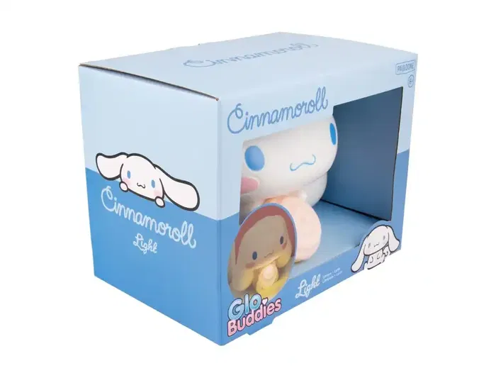 Wondee Cinnamoroll GloBuddies Light - Lámpara de silicona Sanrio con luz ambiental suave, ideal como luz nocturna, figura decorativa kawaii de Cinnamoroll para habitación