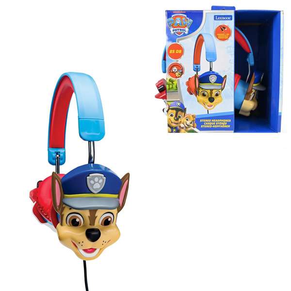 Lexibook Auriculares plegables Paw Patrol con cable y puerto USB, limitación segura del volumen, para niños a partir de 4 años, plástico/metal