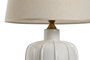 DKD Home Decor Lámpara de sobremesa de porcelana y algodón Blanco