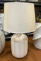 DKD Home Decor Lámpara de sobremesa de porcelana y algodón Blanco