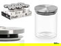 Vivalto Tarro Redondo Borosilicato 800 ml con Tapa de Acero Transparente y Plata 10x13x10 cm (Set de 12)