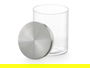 Vivalto Tarro Redondo Borosilicato 800 ml con Tapa de Acero Transparente y Plata 10x13x10 cm (Set de 12)