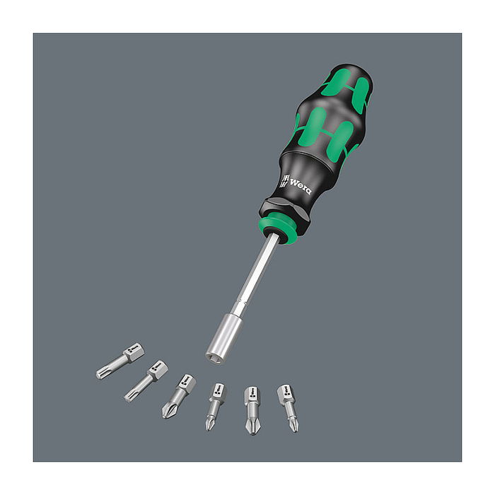 Wera Kraftform Kompakt 28 SB Set de Destornillador con 6 Puntas Intercambiables Phillips Pozidriv Ranura