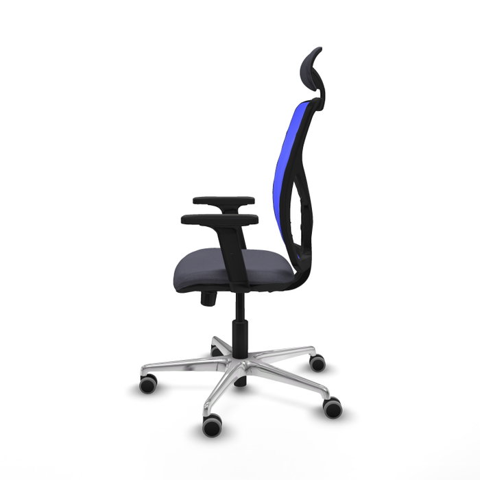 PIQUERAS Y CRESPO Silla de oficina Motilla con mecanismo Sincro/Traslack, Gris oscuro y Azul