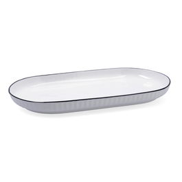 Plato Bocata Porcelana Gastro Black Quid 32x16x3 cm (12 Unidades)