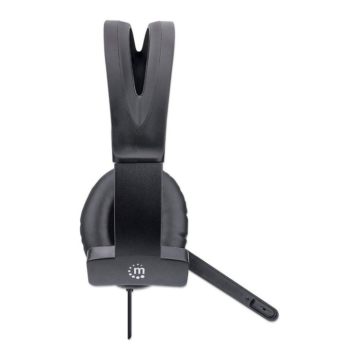 MANHATTAN Auriculares USB Mono de Diadema Oficina con Micrófono Boom Plegable Unidireccional 20-20000 Hz 1.5m Negro